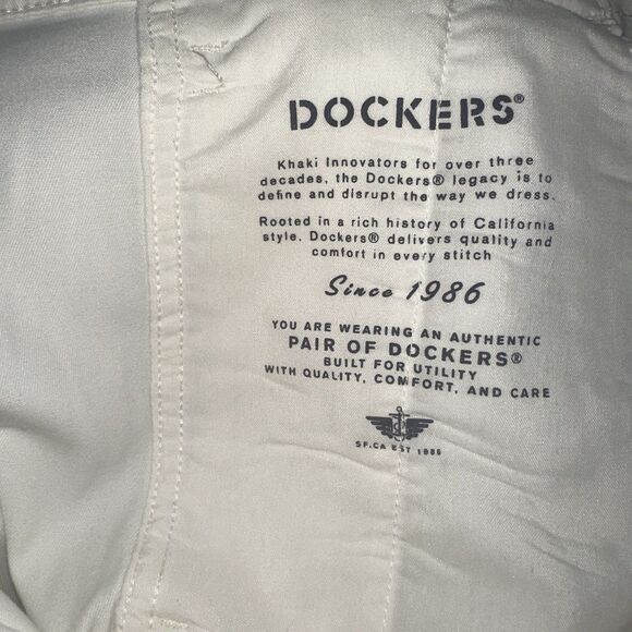 Women's Dockers Khaki Wide Leg High Waist Pants White Size 31 Workwear Casual - Picture 4 of 4